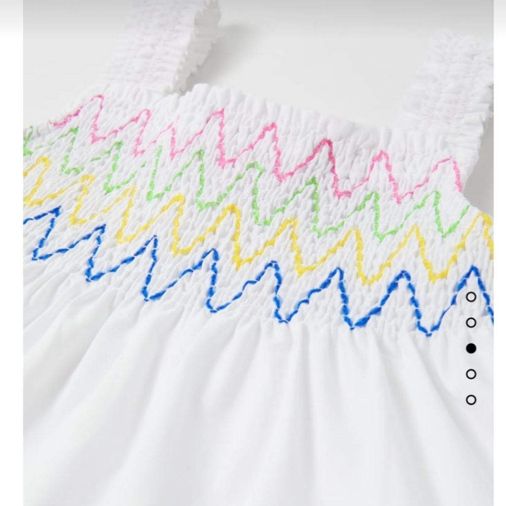 Zara Colorful Smocked Poplin Dress - Picture 2 of 3